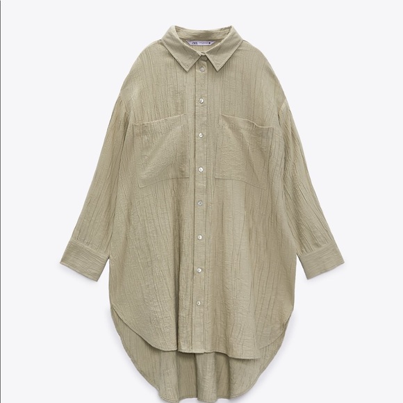 WRINKLE EFFECT OVERSIZED SHIRT - Picture 5 of 6